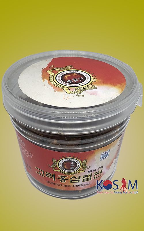 Hồng sâm tẩm mật cắt lát trong lọ