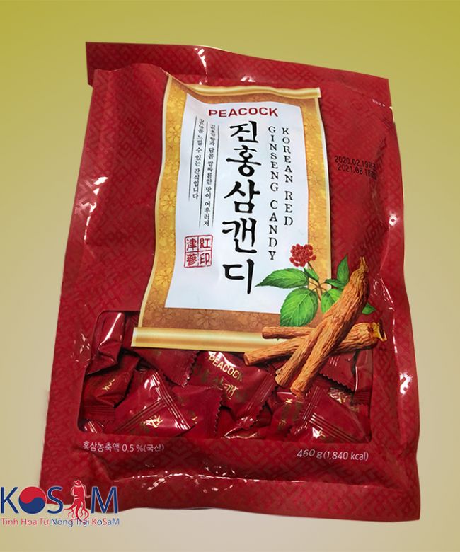 Kẹo hồng sâm không đường 460gr